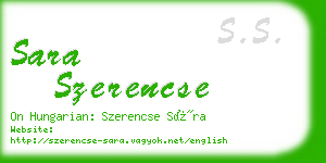 sara szerencse business card